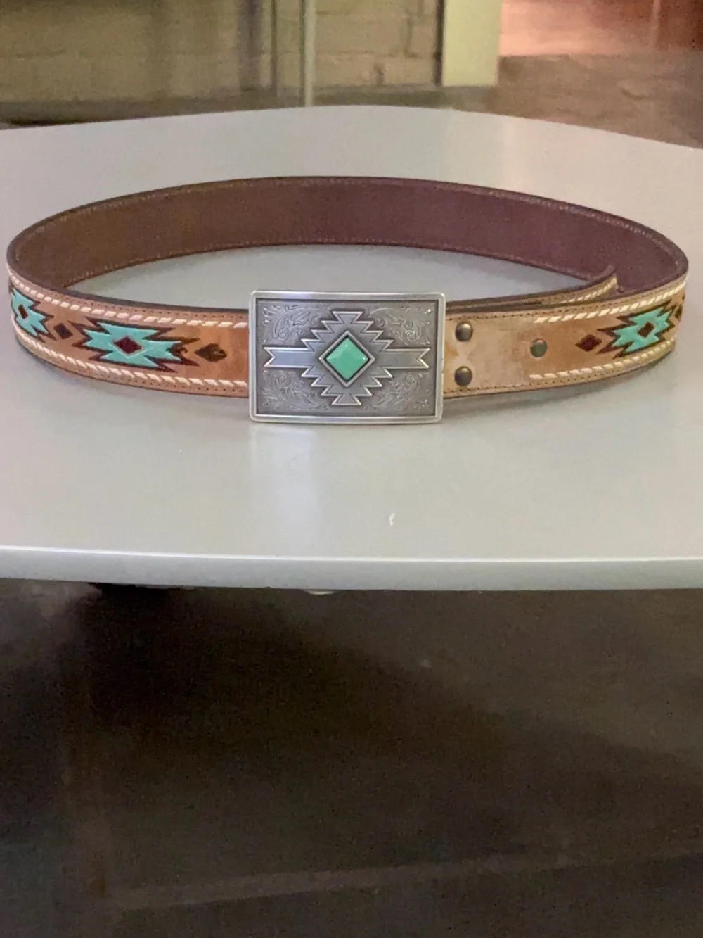 Ariat Brown Genuine Leather Belt with buckle L